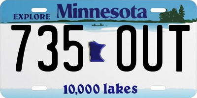 MN license plate 735OUT