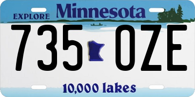 MN license plate 735OZE