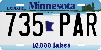 MN license plate 735PAR