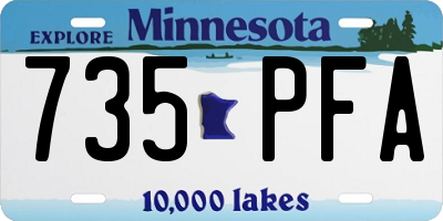 MN license plate 735PFA