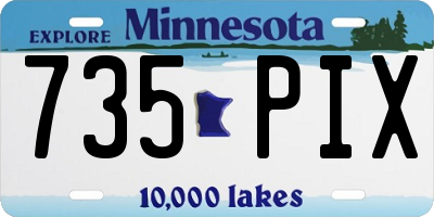 MN license plate 735PIX
