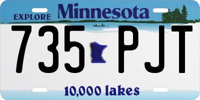 MN license plate 735PJT