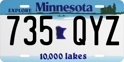MN license plate 735QYZ