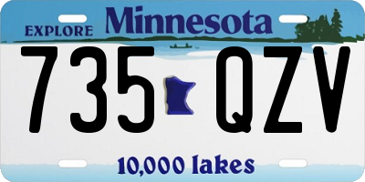 MN license plate 735QZV