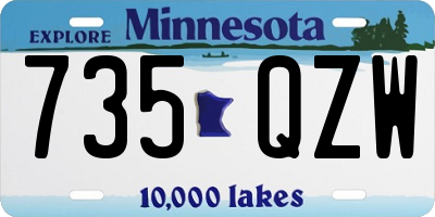 MN license plate 735QZW