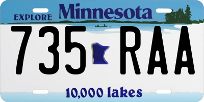 MN license plate 735RAA