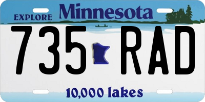MN license plate 735RAD