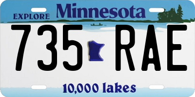 MN license plate 735RAE