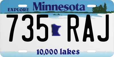 MN license plate 735RAJ