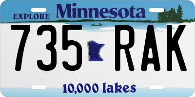 MN license plate 735RAK