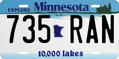 MN license plate 735RAN