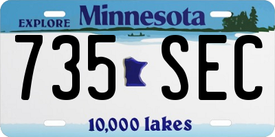 MN license plate 735SEC