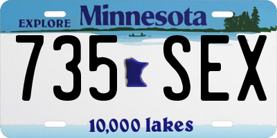 MN license plate 735SEX