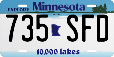 MN license plate 735SFD