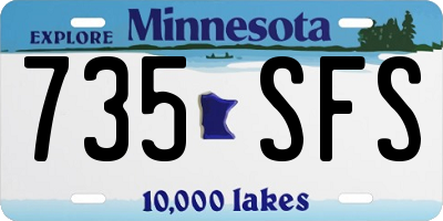 MN license plate 735SFS