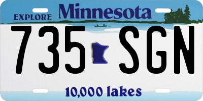MN license plate 735SGN