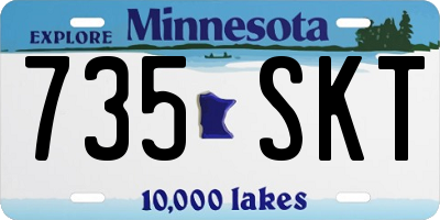 MN license plate 735SKT
