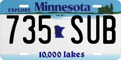 MN license plate 735SUB