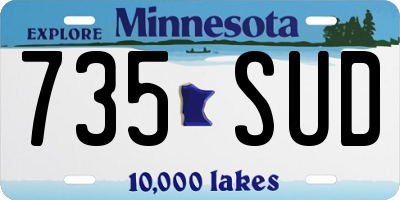 MN license plate 735SUD