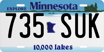 MN license plate 735SUK