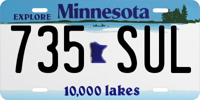 MN license plate 735SUL