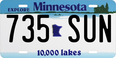 MN license plate 735SUN