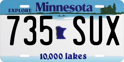 MN license plate 735SUX