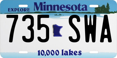 MN license plate 735SWA
