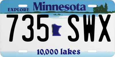 MN license plate 735SWX