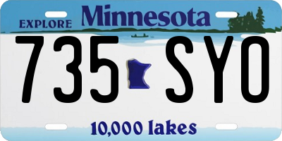 MN license plate 735SYO