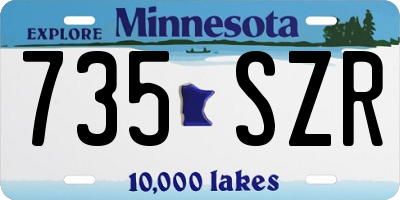 MN license plate 735SZR