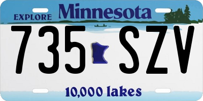 MN license plate 735SZV