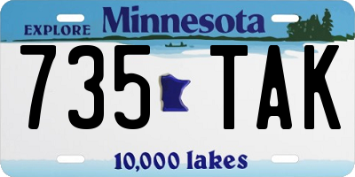 MN license plate 735TAK