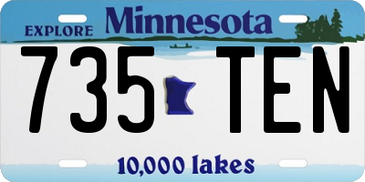MN license plate 735TEN
