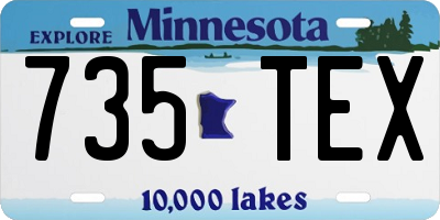MN license plate 735TEX