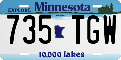 MN license plate 735TGW