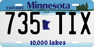 MN license plate 735TIX