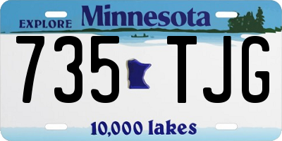 MN license plate 735TJG