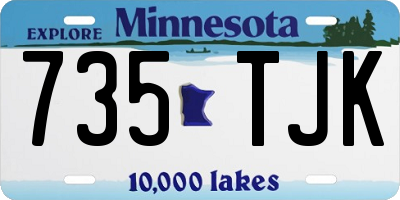 MN license plate 735TJK