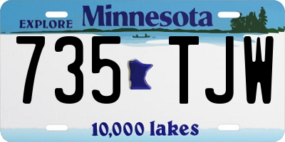 MN license plate 735TJW