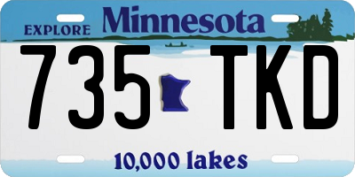 MN license plate 735TKD