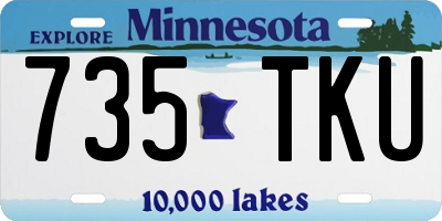 MN license plate 735TKU