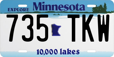 MN license plate 735TKW