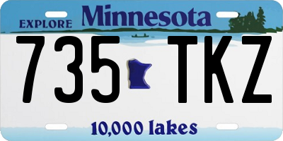 MN license plate 735TKZ