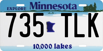MN license plate 735TLK
