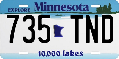 MN license plate 735TND