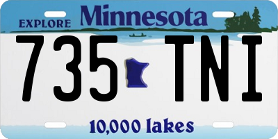 MN license plate 735TNI