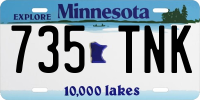 MN license plate 735TNK