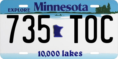 MN license plate 735TOC