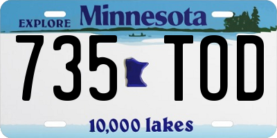 MN license plate 735TOD